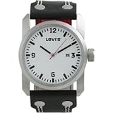 Levis L012GU-7 Unisex Silver Dial Black Leather Strap Watch