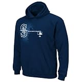 MLB Boys' Seattle Mariners Authentic Collection Change Up Hooded Perfect Fleece Pullover (Pro Navy, Medium)