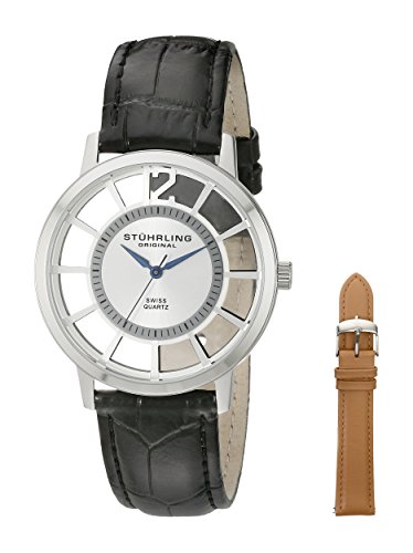 Stuhrling Original Men's 388S.33152 Winchester Swiss Quartz Transparent Watch with Additional Strap