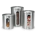 Polder Stainless Steel Window Canister Set with Lids