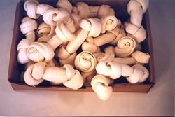 25 pcs of 5-6" White Rawhide Knotted Bones