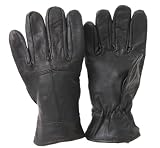 FLOSO Herren gefütterte Handschuhe aus echtem Leder von Thinsulate (3M 40g) (L/XL) (Schwarz)