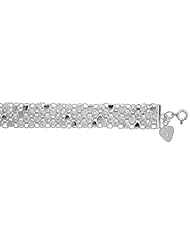 Sterling Silver Charm Bracelet w/ Teeny Flowers and Hearts