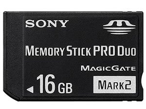16GB 16 GB SONY Memory Stick PRO DUO ( Mark 2 ) Flash Memory Card for PlayStation PSP, Digital Camera ( Cyber-Shot/Alpha ) DSC-T900 H20 S2100 TX1 TX5 S980 S950 S750 S780 T2 T100 T20 T700 DSLR-A330 A500 A450, Sony Camcorder DCR-DVD710 DVD910 SR87 HDR-UX10 SR11 CX12 MHS-CM1