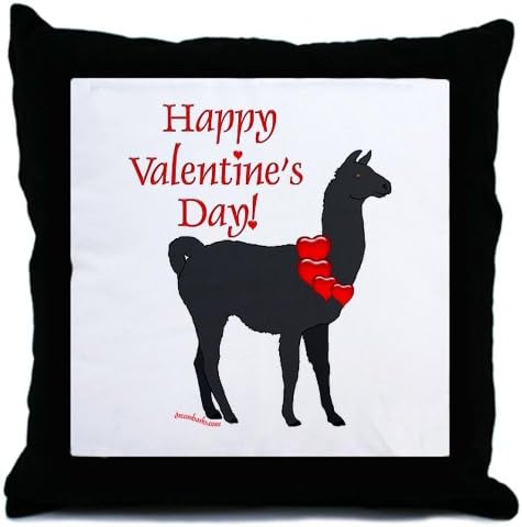 Llama Valentine Throw Pillow