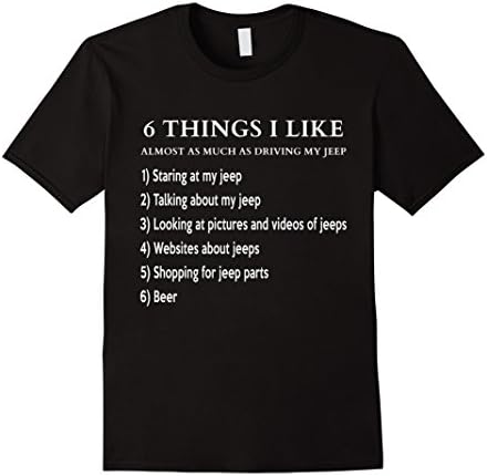Men's 6 Things I Like - Jeep T-shirt 2XL Black