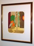 Andre Minaux -  Le Chant Des Oiseaux Original Color Lithograph, Framed Artwork