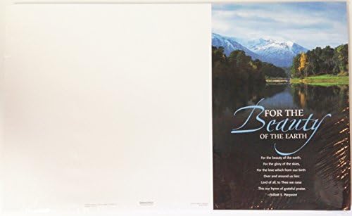 "For the Beauty of the Earth" Hymn Church Bulletin with Perforated Tear-Off Panel - Legal Size 8-1/2" x 14" (Pack of 100)