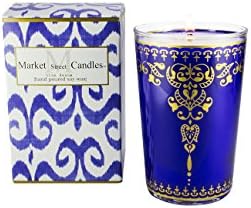 Market Street Candles Blue Moroccan Soy Wax Candle, 10.5 oz, Citronella