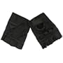 Fingerless Black Leather Gloves - 3X-Large