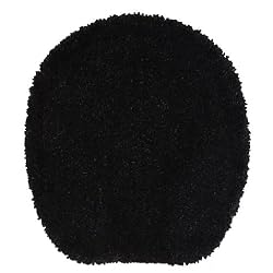 Royale Black Plush Toilet Lid Cover