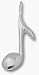 Music Note Pendant - Sterling Silver Jewelry