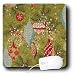 Lee Hiller Designs Holidays Christmas - Retro 50s Colorful Christmas Ornaments and Berries on Lime G