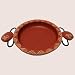 African Akuaba Wooden Plate with Mask Handles - Handcrafted in Ghana