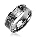 316L Stainless Steel Ring with Croc Skin Design Inlay