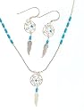 Beautiful! Sterling-silver Southwest Dream Catcher pendant Liquid silver-necklaces & Earrings
