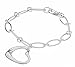 Sterling Silver Open Heart Link Bracelet