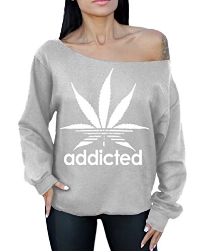 Awkwardstyles Addicted White Leaf Off The Shoulder Slouchy Sweater Sweatshirt