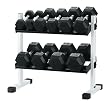 Keys Fitness 150lb. Rubber Hex Dumbbell Set