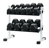 Keys Fitness 150lb. Rubber Hex Dumbbell Set