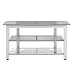 Metal/Glass TV Stand - Smooth Silver