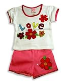Lipstik - Infant Baby Girls 2-Piece Short Set, Pink White