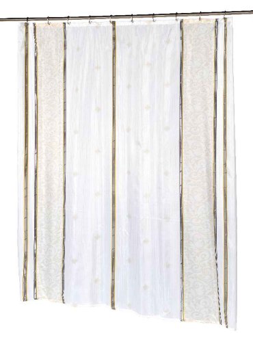 Carnation Home SC-FAB/84/AS Fashions Ashley Extra Long Printed Fabric Shower Curtain, 72-Inch by 84-Inch
