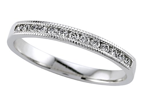 0.20 cts Round Diamond Band With Milgrain Platinum 18kt White or Yellow Gold