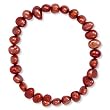 Red Cultured Freshwater Pearl Stretch Bracelet