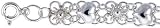 Sterling Silver Charm Anklet with Flowers and Hearts