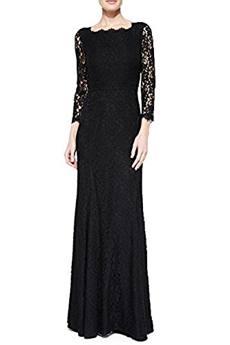 Viwenni Women's Lace 2/3 Sleeves Long Bridesmaid Prom Homecoming Gown Long Dress
