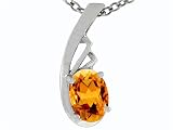 0.85 cts Genuine Citrine Pendant - 14kt White or Yellow Gold LIFETIME WARRANTEE