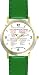 Habit 3 - Time Management Matrix or Quadrants (Spanish Text) - DELUXE TWO-TONE WATCH from THE 7 HABITS - WATCH COLLECTION BY WATCHBUDDY&reg; - Arabic Numbers - Green Leather Strap-Size-Women's Size-Small
