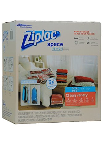 Ziploc space bag dual use 12 bag space saver set