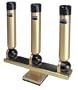 Big Jon Pedestal Mount Triple Multi-Set Rod Holders Gold (RH13432)