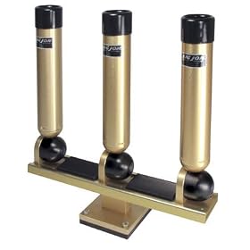 Big Jon Pedestal Mount Triple Multi-Set Rod Holders Gold (RH13432)