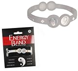 Bracelet d'équilibre blanc - Energy power band balance - Symbole Yin et Yang