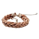 Brown Hemp Handmade Braided Leather Bracelet,, #30