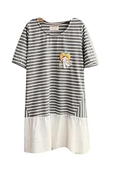 Summer Short Sleeves Striped Print Plaid Print  Dress