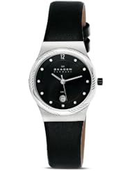 Skagen Womens 880LBLBS Skagen Denmark Twisted Topring Black Mesh Wo Watch