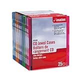 ~:~ IMATION ~:~ CD/DVD Slim Line Jewel Cases, Neon/Neon, 25 per Pack