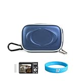 Hard Navy Blue Camera Zip Case for Nikon Coolpix L6, L12, L14, L15, L18, L2, L3 + Comapact 3-way Mini Tripod Stand + Universal Screen Protector + Wisdom * Courage Wristband
