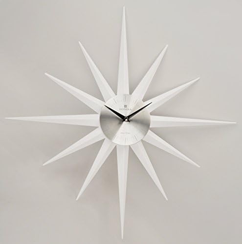 DODEKA 20 Inch White Wall Clock Fashion Designer Cross Star for Kitchen / Living Room, Aluminum Clock Panel