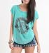 Nollie Womens Graphic Burnout Tee - Green X Sml Size