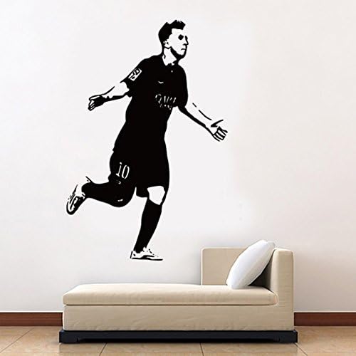 DIY wall sticker size 18x13nch(45x33cm) ColorfulHall Sports footballer of cheering kids boys the year Lionel Messi after scoring room decor