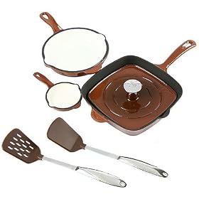 Famous Maker 6pc Chocolate Cast Iron Cookware Set by SmartBargains