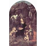 Leonardo da Vinci (Madonna in the rock grotto, scene: Mary and Christ child, John the Baptist as a child and an angel) B - 11x17