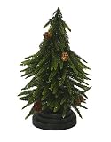 10 Artificial Evergreen Glitter Christmas Tree with Pinecones and Base #MC-5867