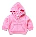 Sweet and Soft Baby Sweet Girl Retro Zip Up Long Sleeve Hooded Sweater, 12 months, Pink