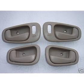 1998 1999 2000 2001 2002 Set of 4 Chevrolet Prizm Power Lock TAN 2 LH Drivers Side and 2 RH Passengers Side Inside Door Handles for Chevy Prizm Left Hand Driver and Right Hand Passenger Interior Handle 98 99 00 01 02 for Power Locks and Manual Windows ONLY